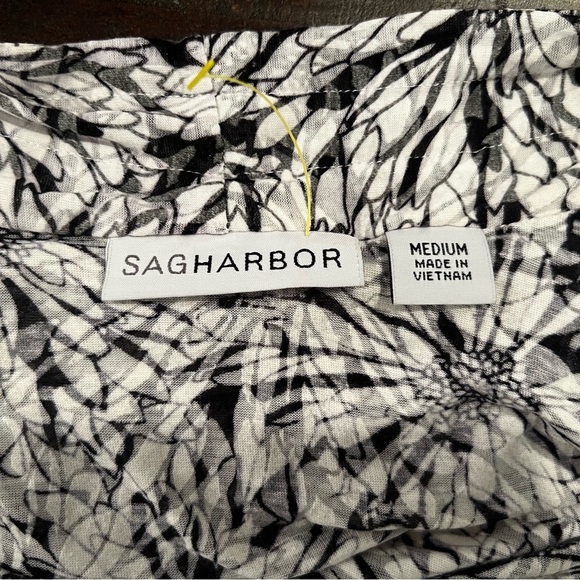 SAG HARBOR women open front floral light cardigan/size M - Picture 7 of 8